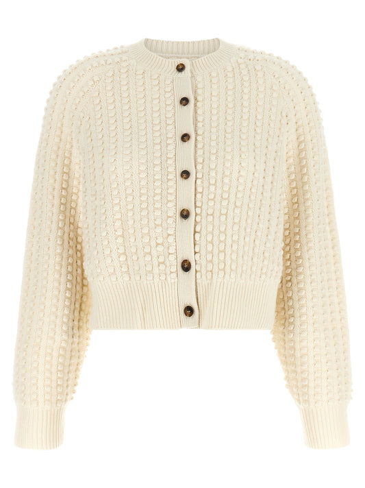 Loulou De Saison White Cashmere Cardigan