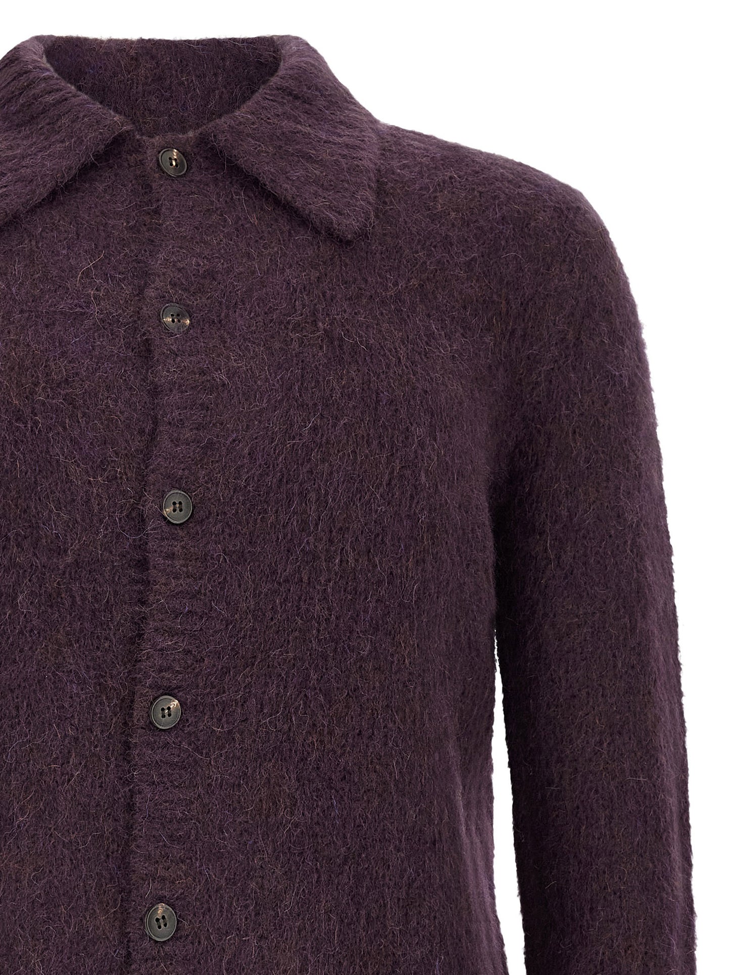 Dries Van Noten Purple Wool Cardigan