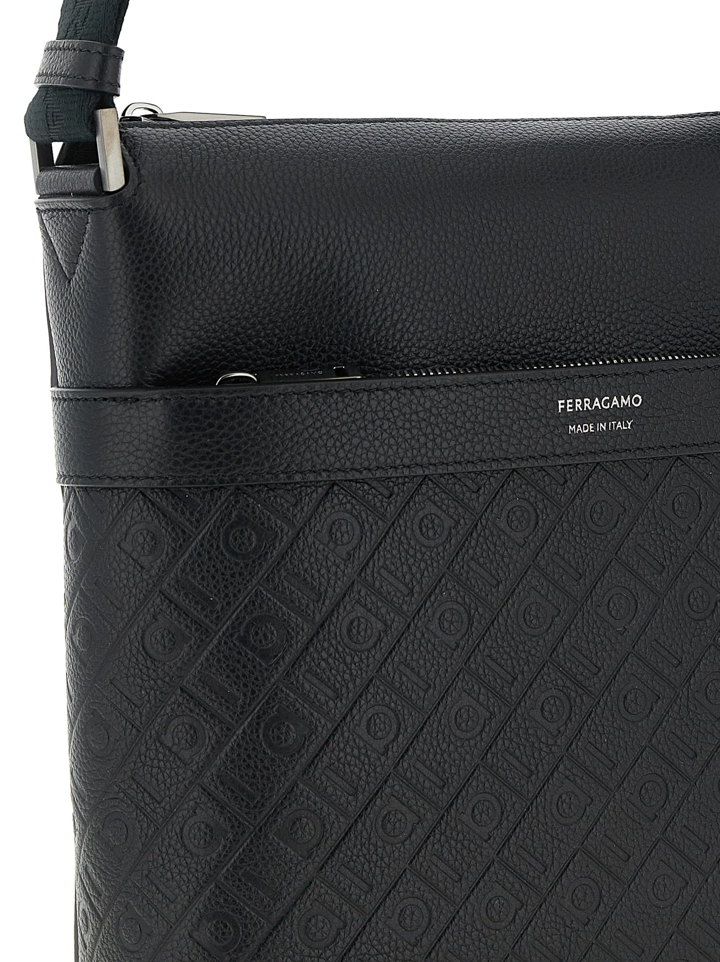 Ferragamo Black Calfskin Crossbody Bag