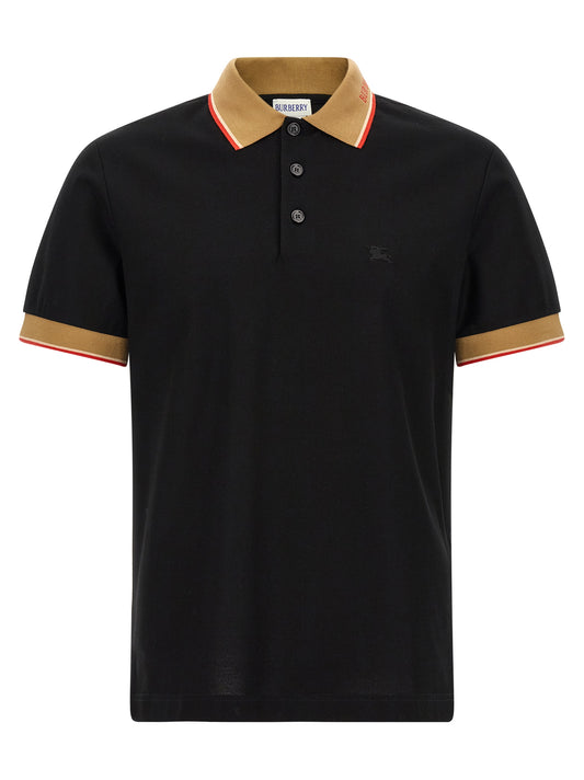Burberry Black Cotton Polo Shirt