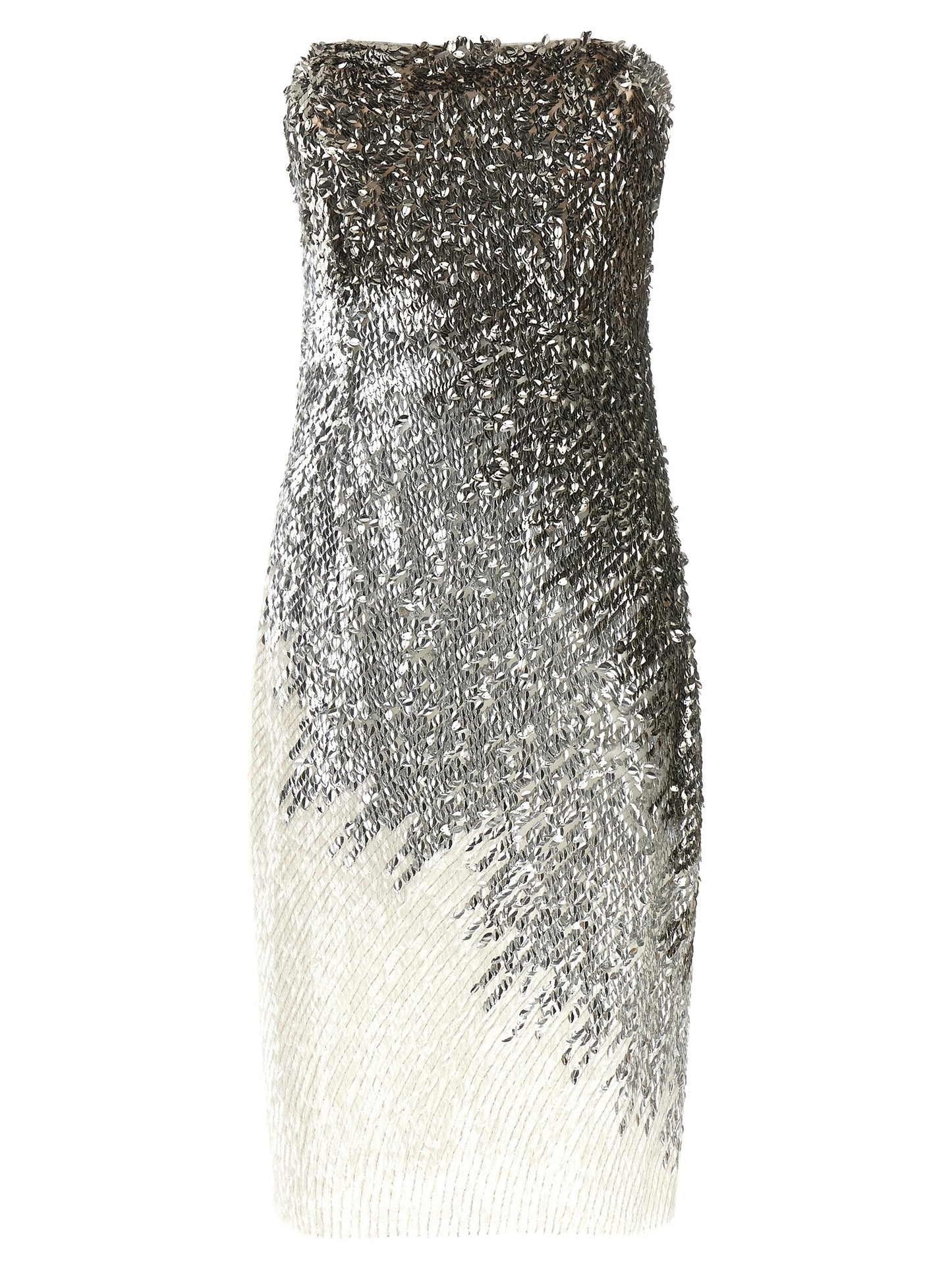 Elisabetta Franchi Silver Polyamide Midi Dress