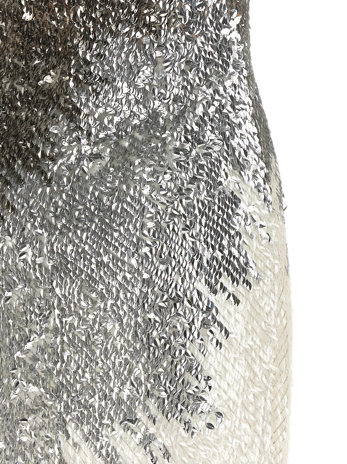 Elisabetta Franchi Silver Polyamide Midi Dress