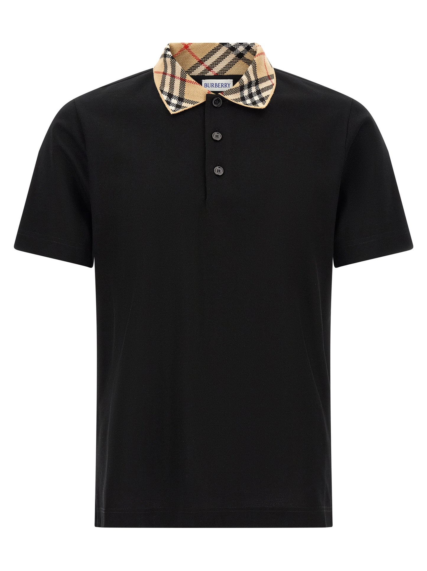 Burberry Black Cotton Polo Shirt