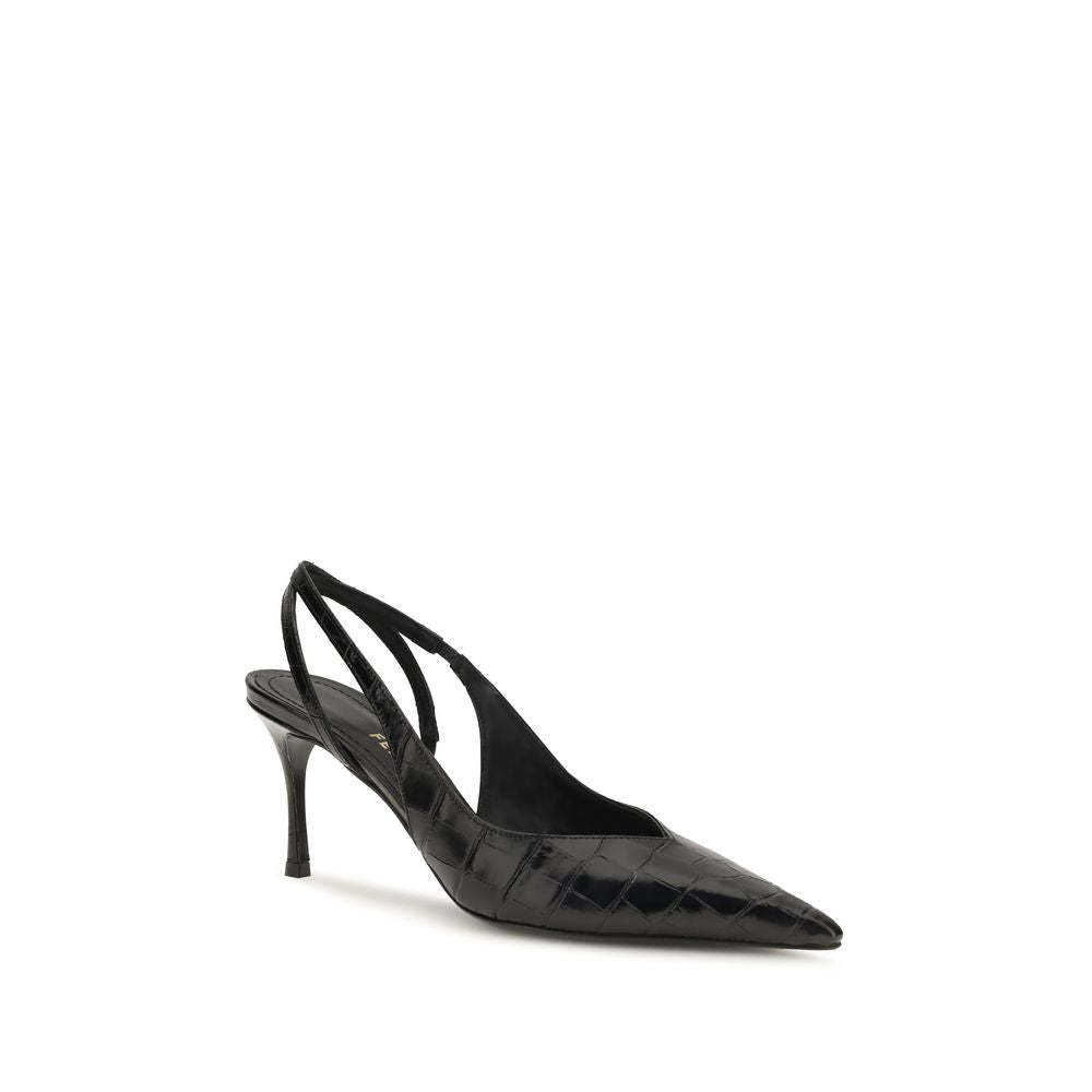 Ferragamo Black Calf Leather Bos Taurus Pumps