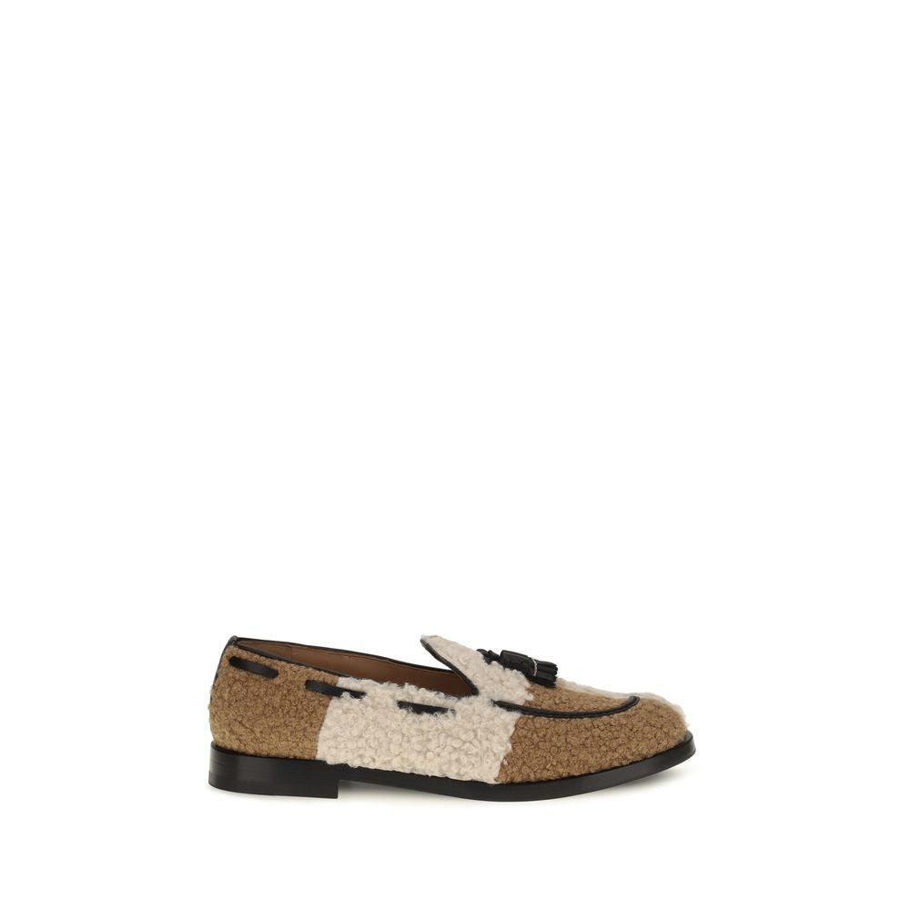 Fratelli Rossetti Beige Fabric Slip-On Loafers