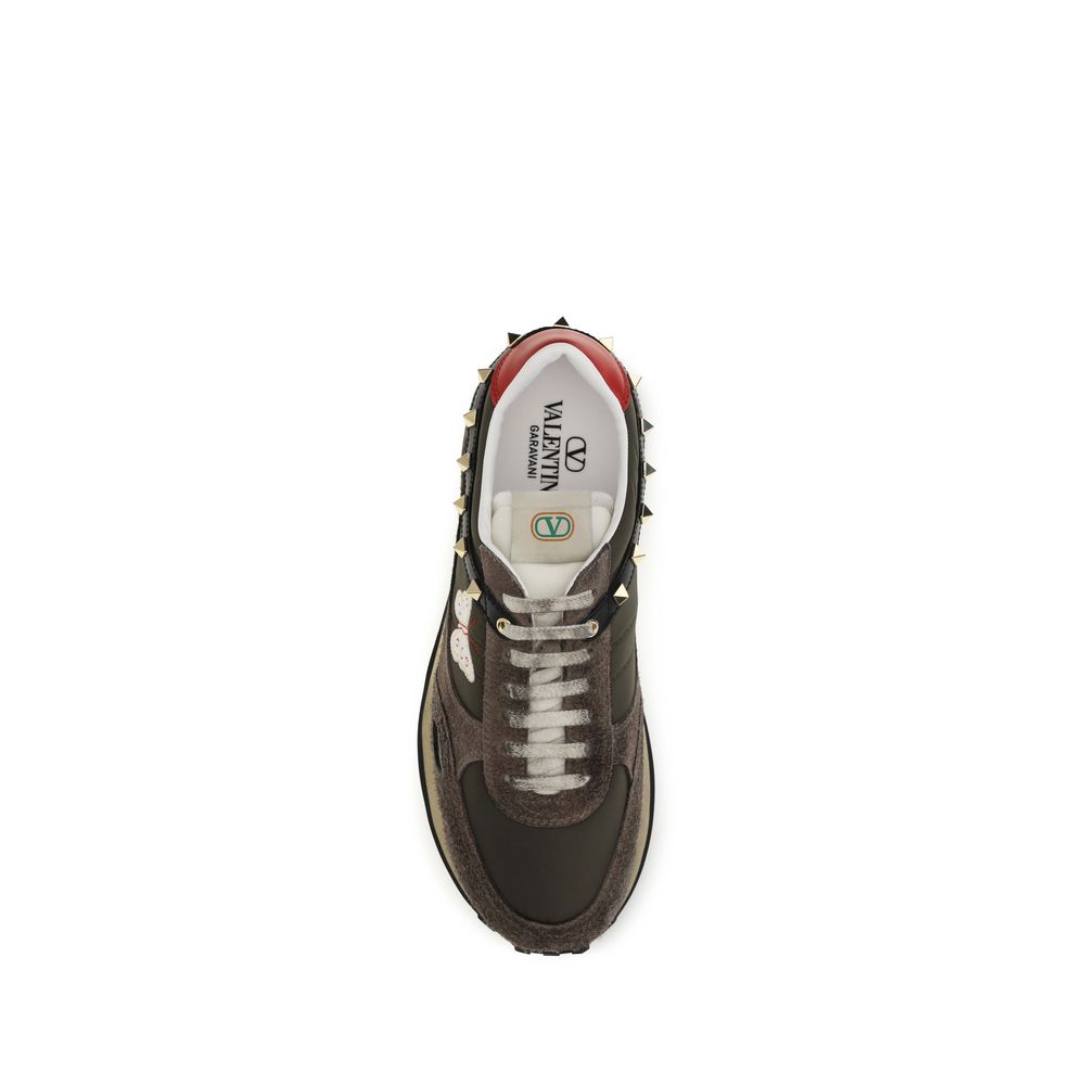 Valentino Garavani Brown Nylon Low Top Sneakers
