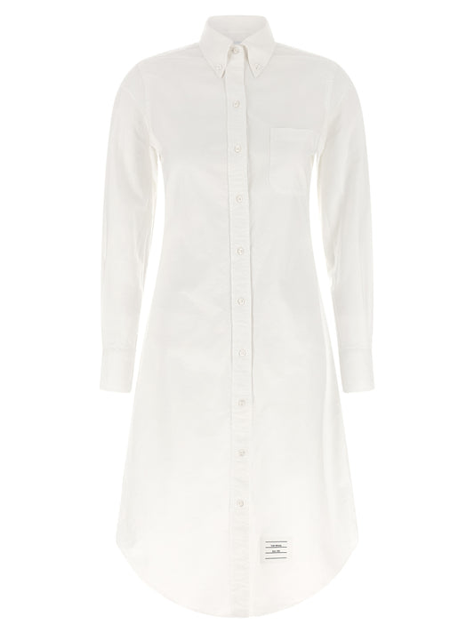 Thom Browne White Cotton Midi Dress