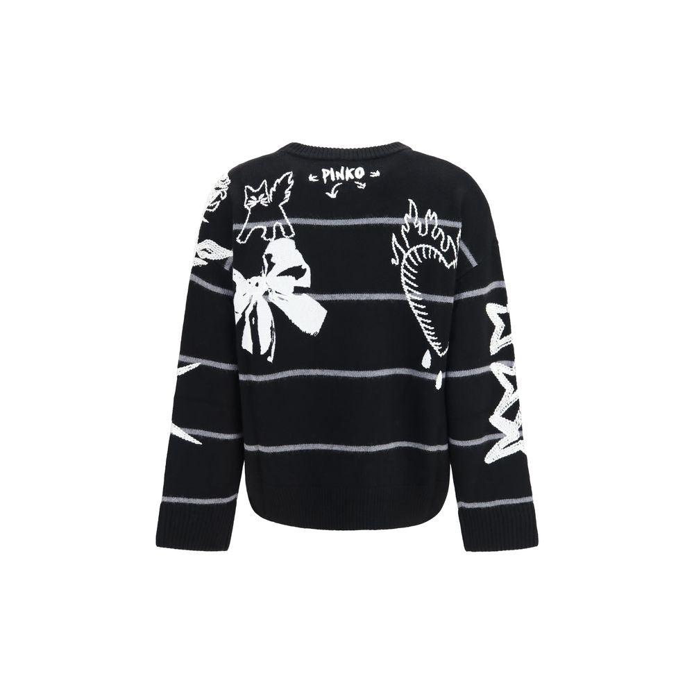 PINKO Black Wool Oves Aries Sweatshirt