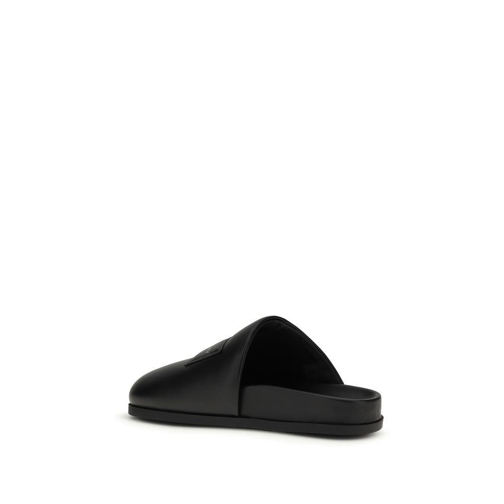 Givenchy Black Calf Leather Bos Taurus Mules