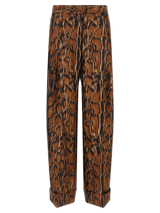 Alberto Biani Brown Silk Casual Pants
