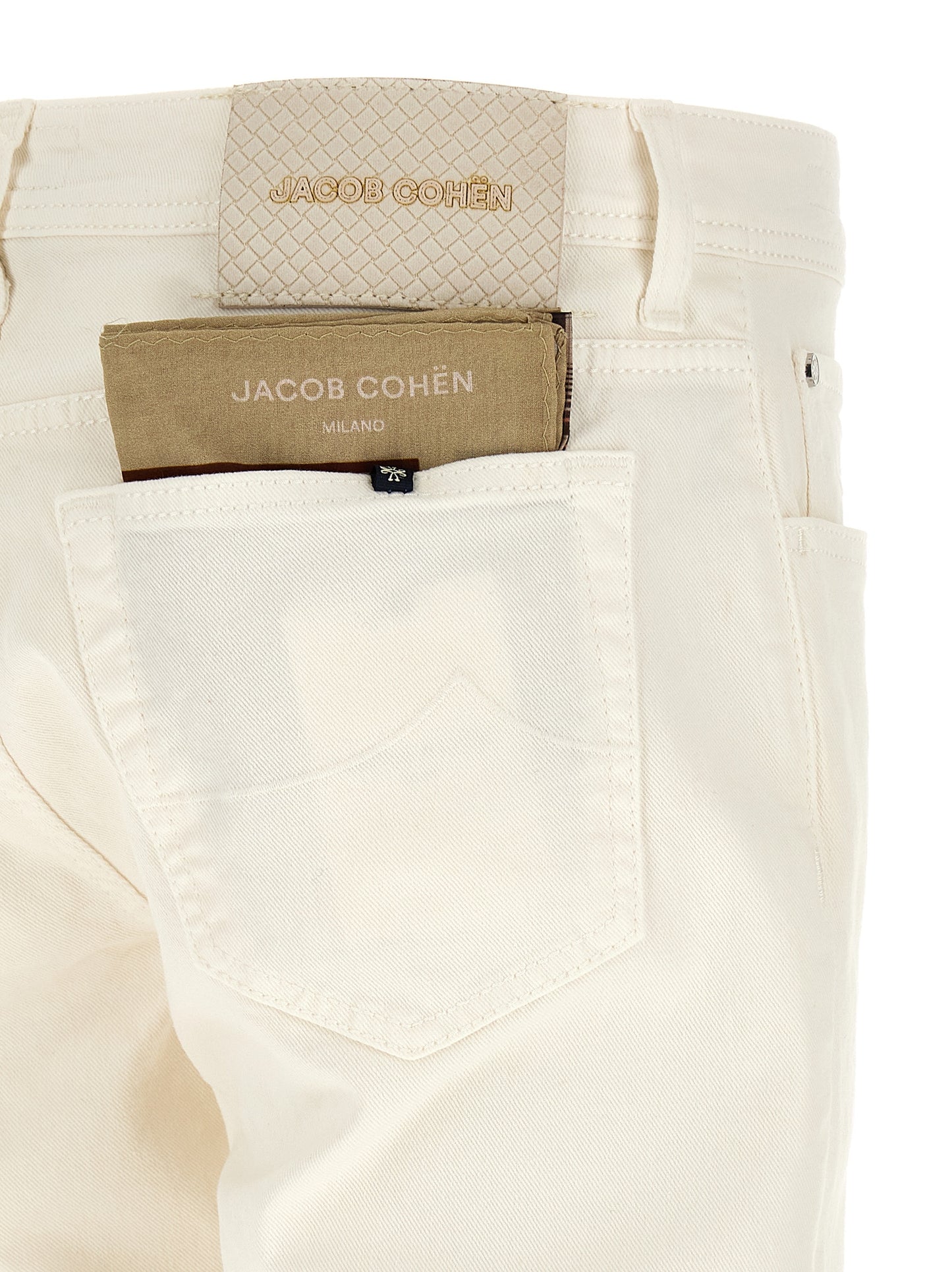 Jacob Cohen White Cotton Tapered Jeans