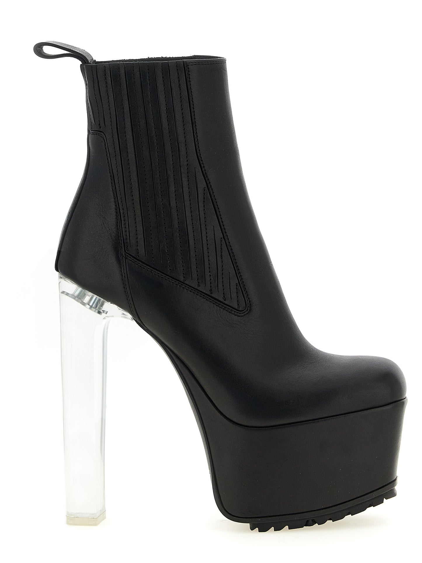 Rick Owens Black Calfskin Ankle Boots