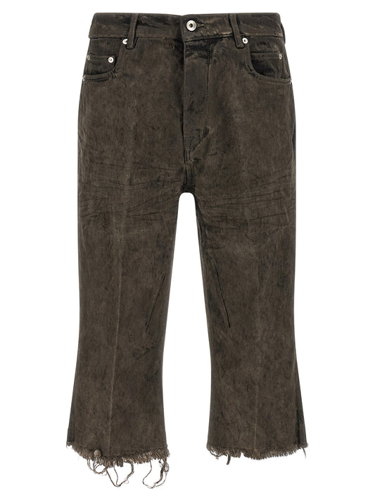 Rick Owens Gray Cotton Bermuda Shorts