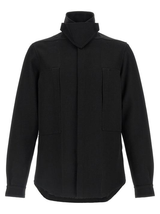Rick Owens Black Cotton Full-Length Jacket