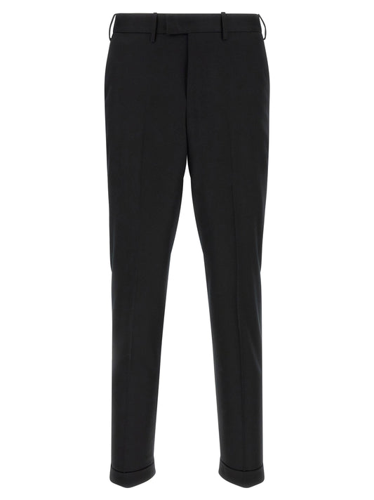 PT Torino Black Virgin Wool Dress Pants