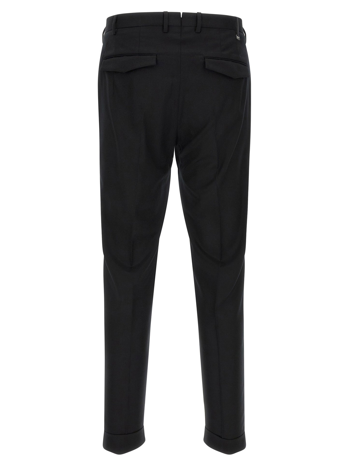 PT Torino Black Virgin Wool Dress Pants