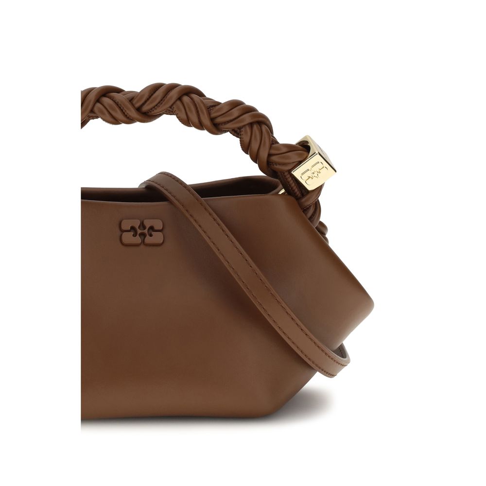Ganni Brown Recycled Leather Shoulder Bag