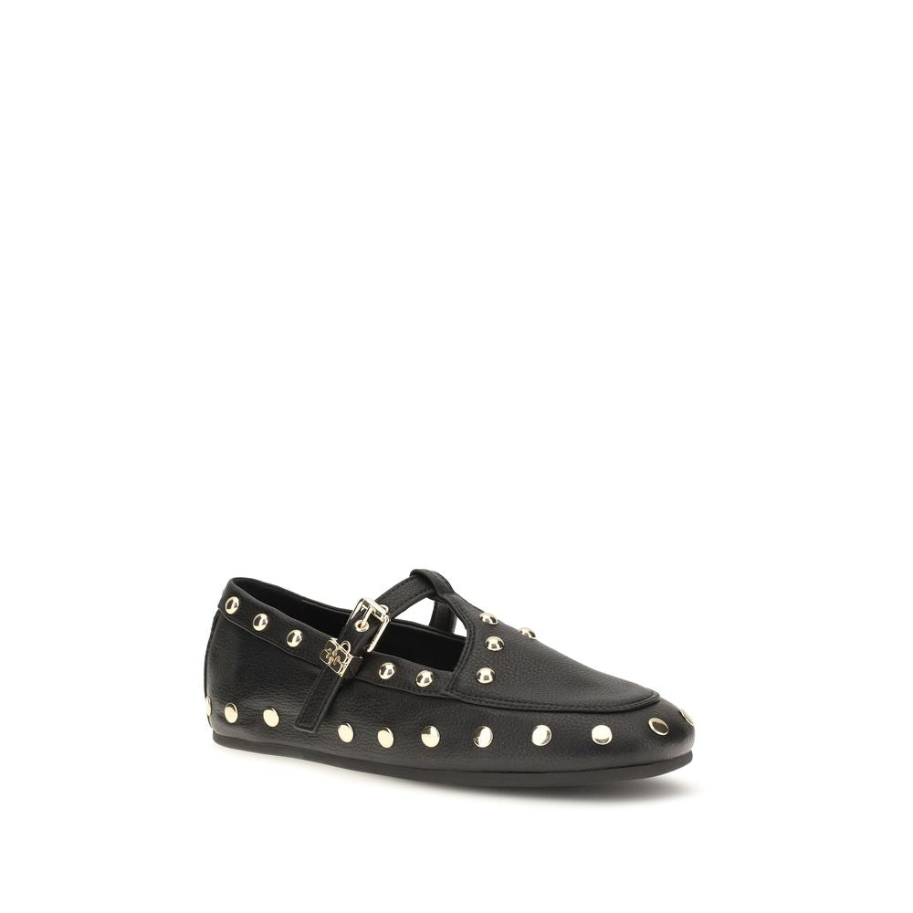 Ganni Black Recycled Polyester Ballet Flats