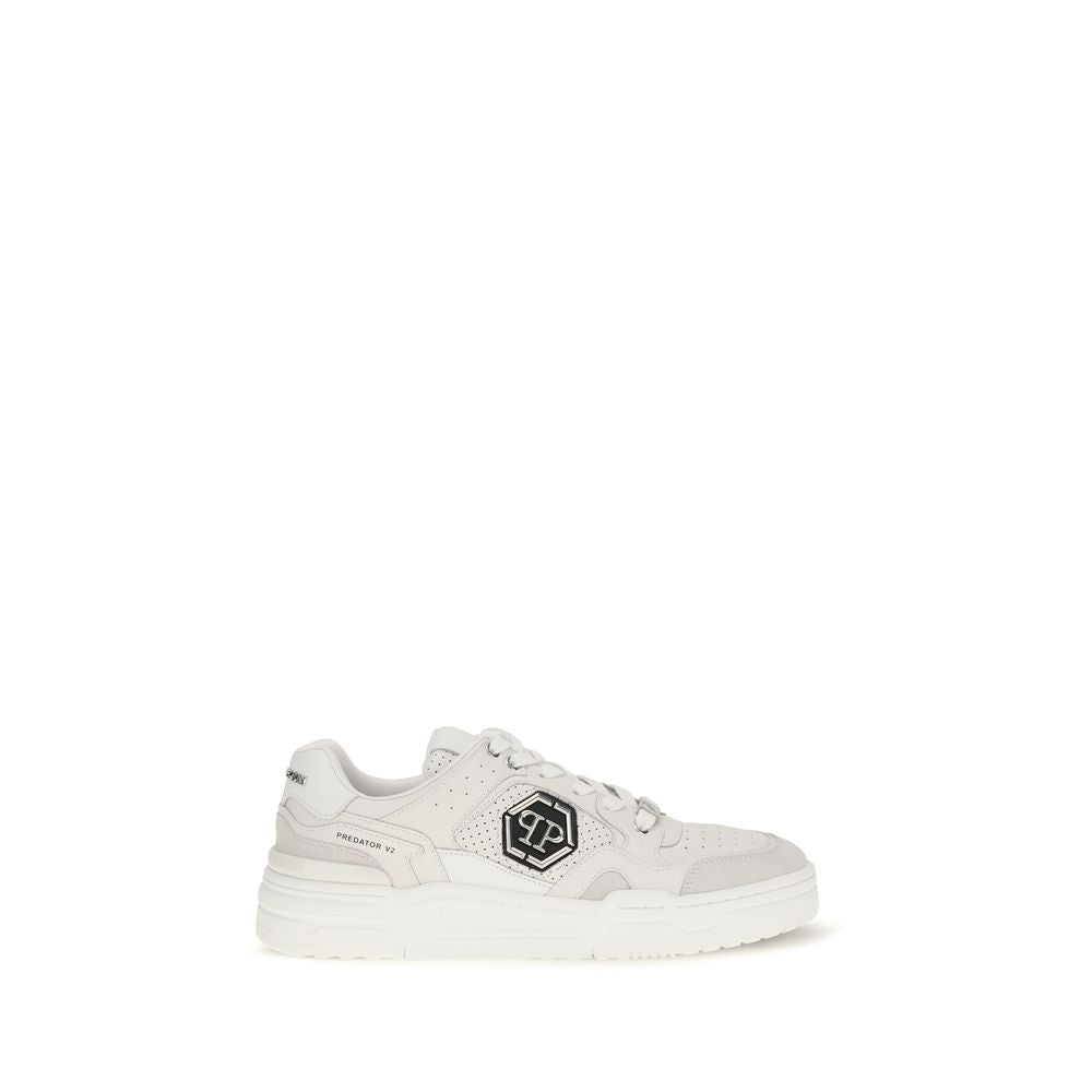 Philipp Plein White Polyester Low Top Sneakers