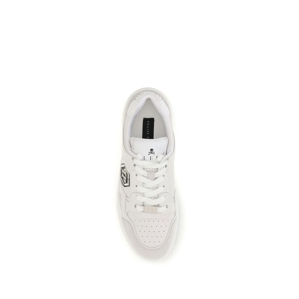 Philipp Plein White Polyester Low Top Sneakers