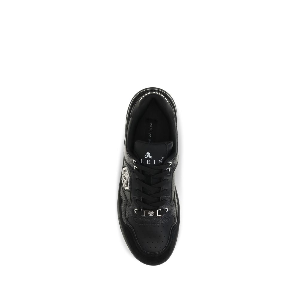 Philipp Plein Black Polyester Low Top Sneakers