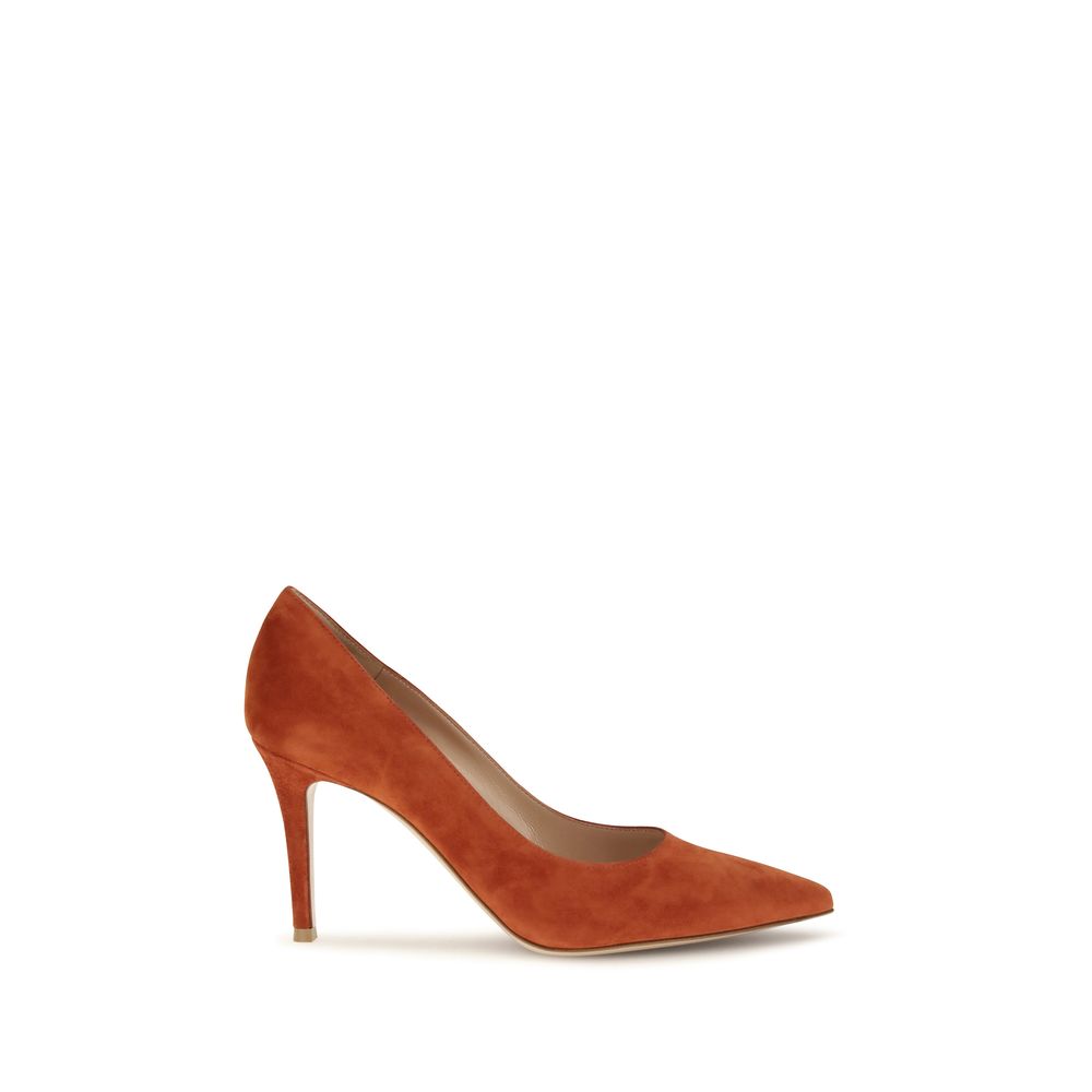 Gianvito Rossi Red Calf Leather Bos Taurus High Heel Pumps