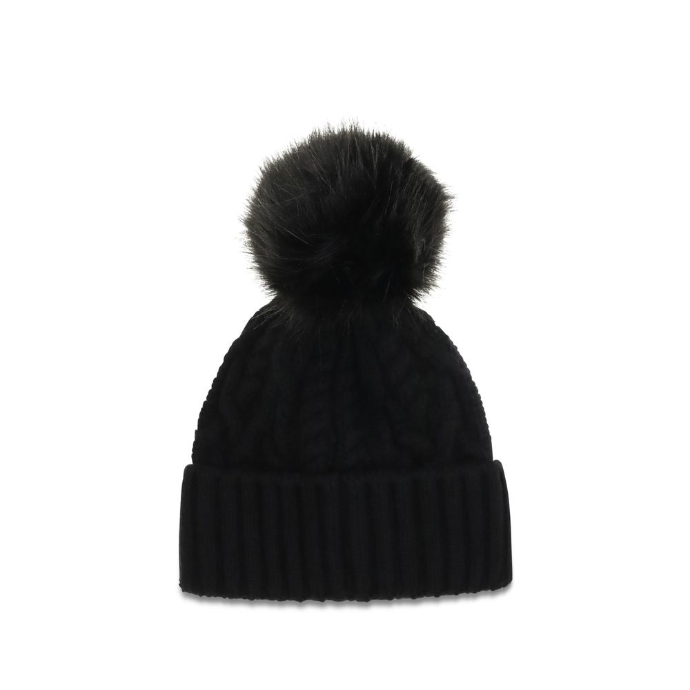 Moncler Black Wool Oves Aries Beanie