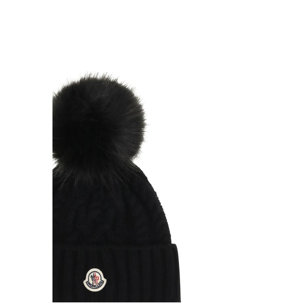 Moncler Black Wool Oves Aries Beanie