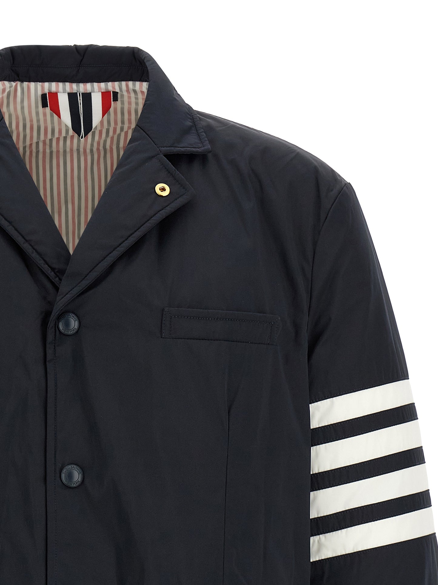 Thom Browne Blue Polyester Biker Jacket