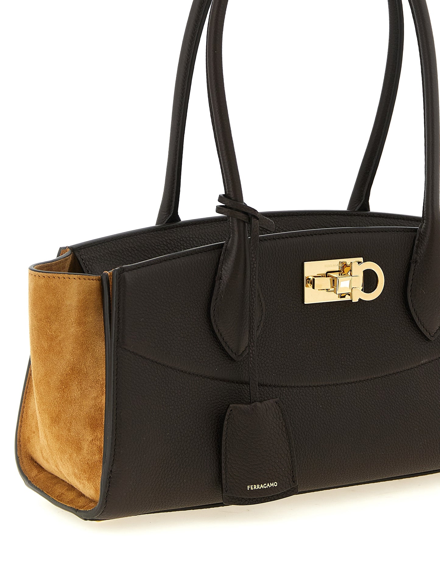 Ferragamo Brown Calfskin Shoulder Bag