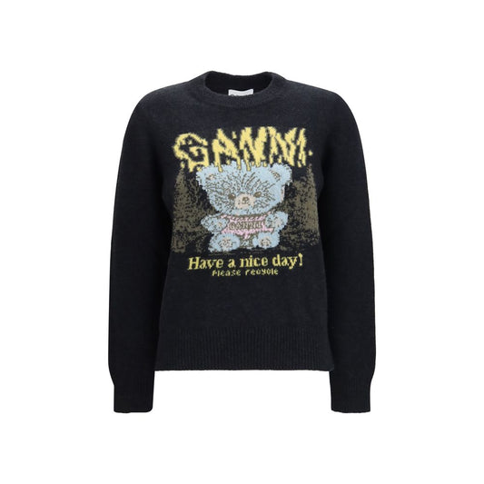 Ganni Black Recycled Wool Sweatshirt