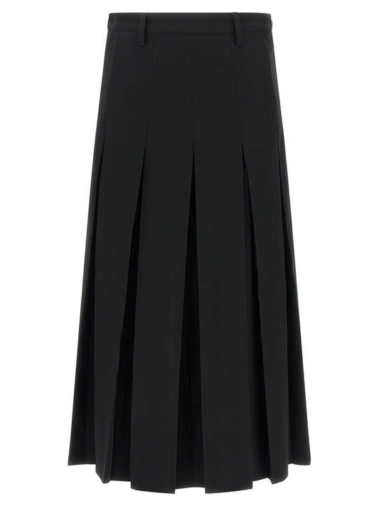 MM6 Maison Margiela Black Polyester Midi Skirt
