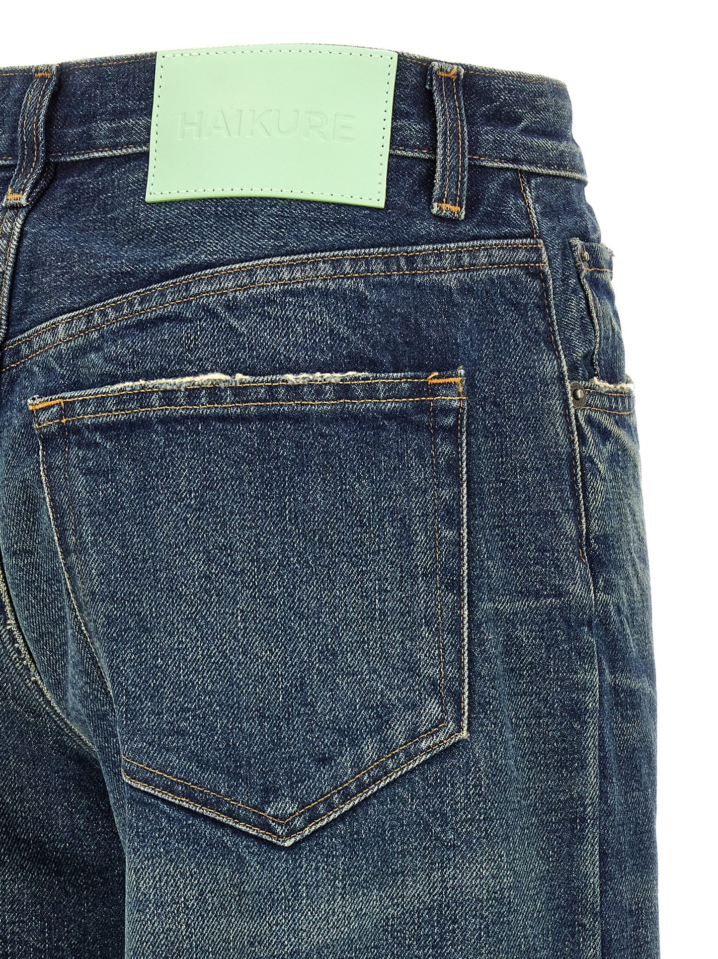 Haikure Blue Cotton Relaxed Fit Jeans