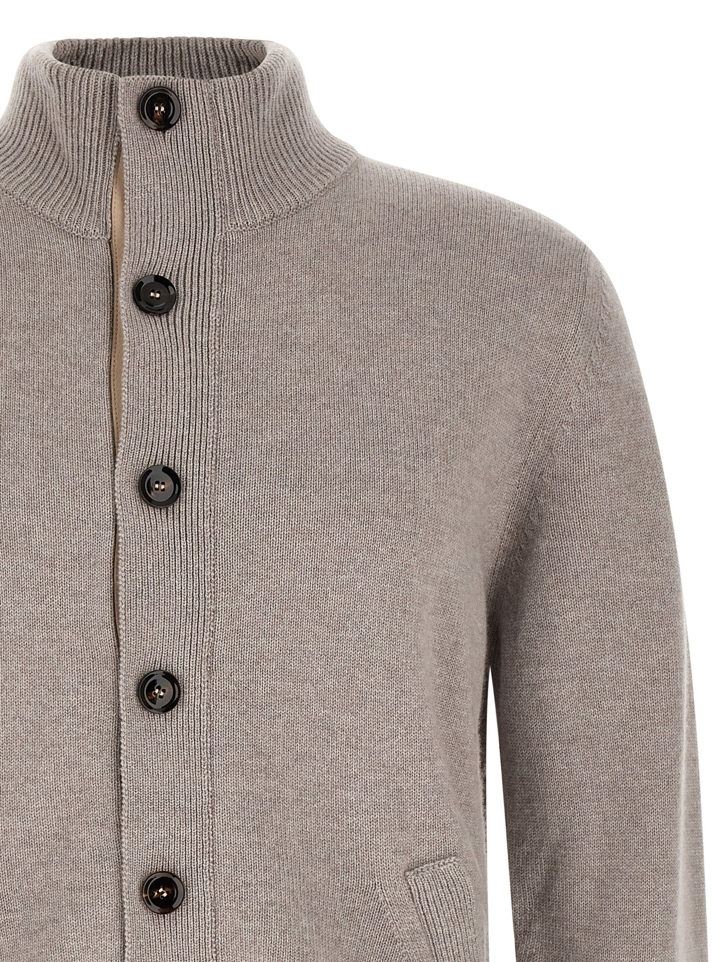 Brioni Beige Cashmere Cardigan