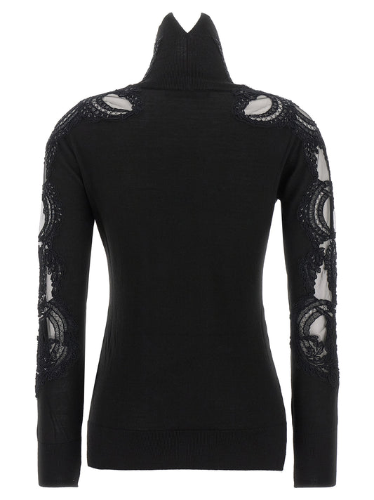 Ermanno Scervino Black Virgin Wool Cardigan