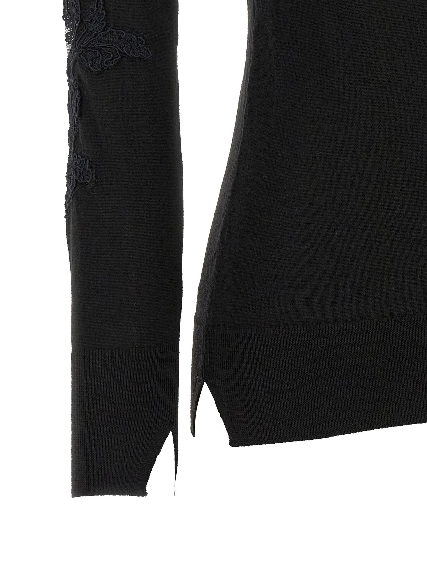 Ermanno Scervino Black Virgin Wool Cardigan