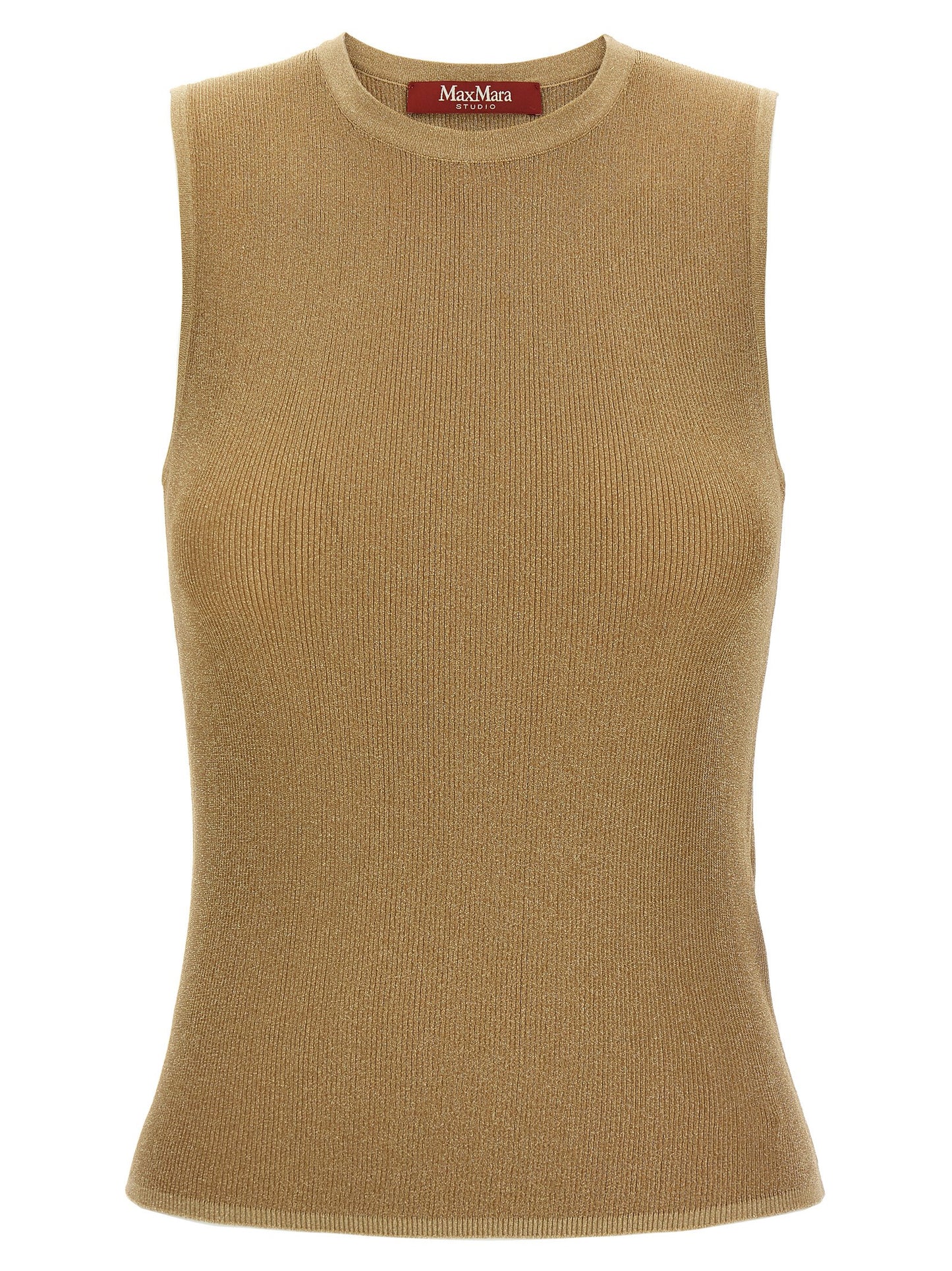 Max Mara Gold Polyamide Sleeveles T-Shirt