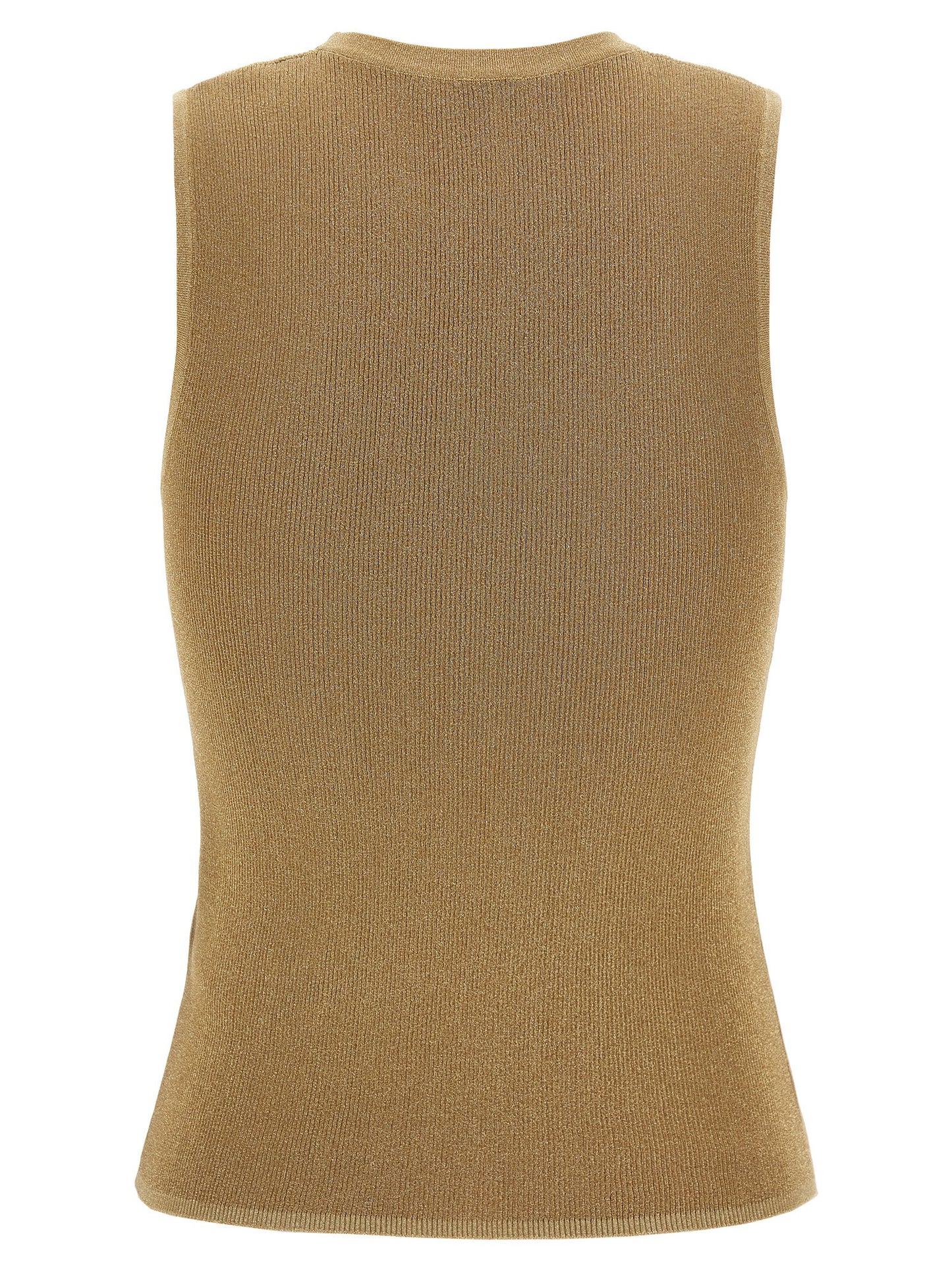 Max Mara Gold Polyamide Sleeveles T-Shirt
