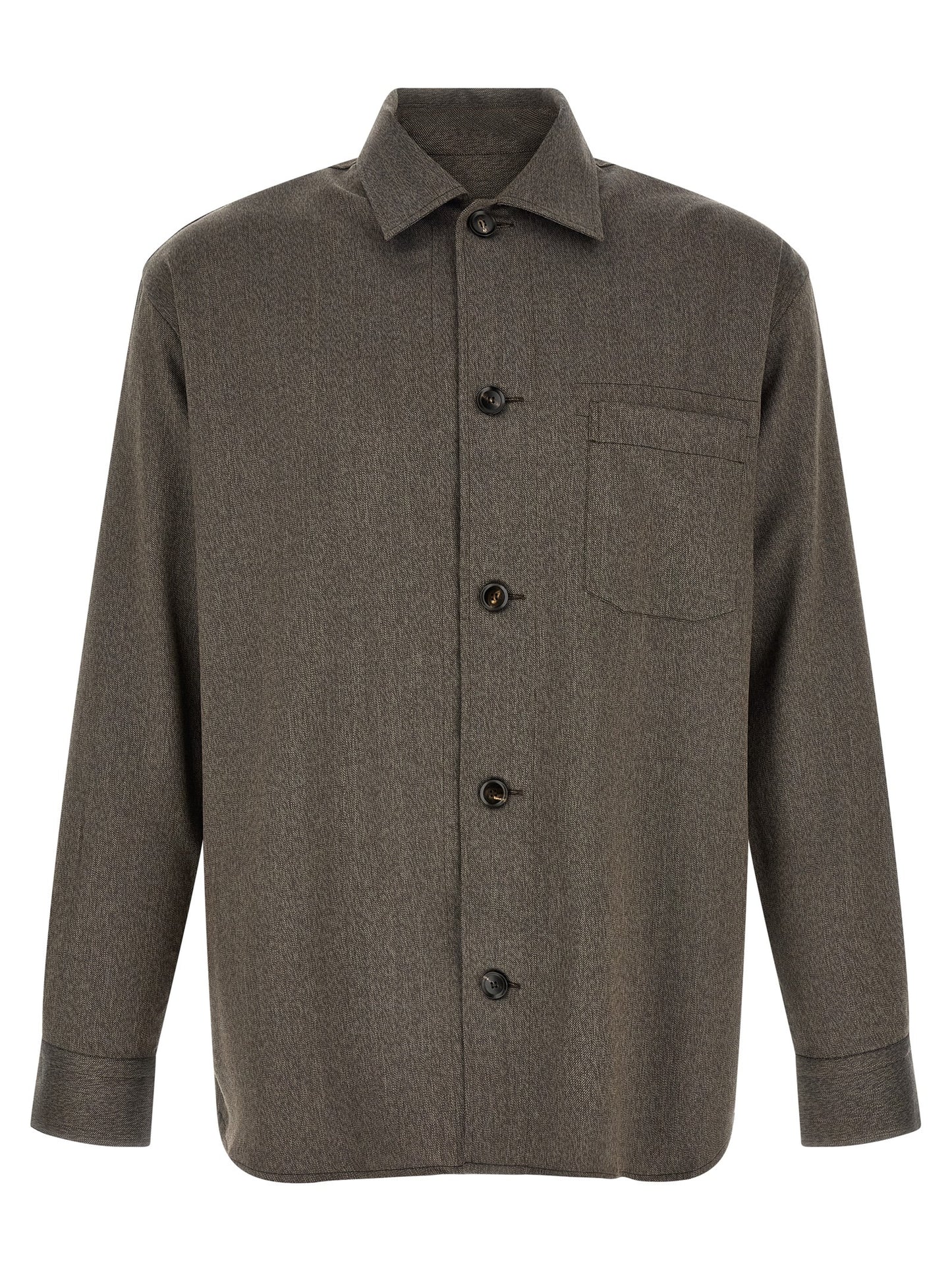 Brioni Brown Wool Blouse