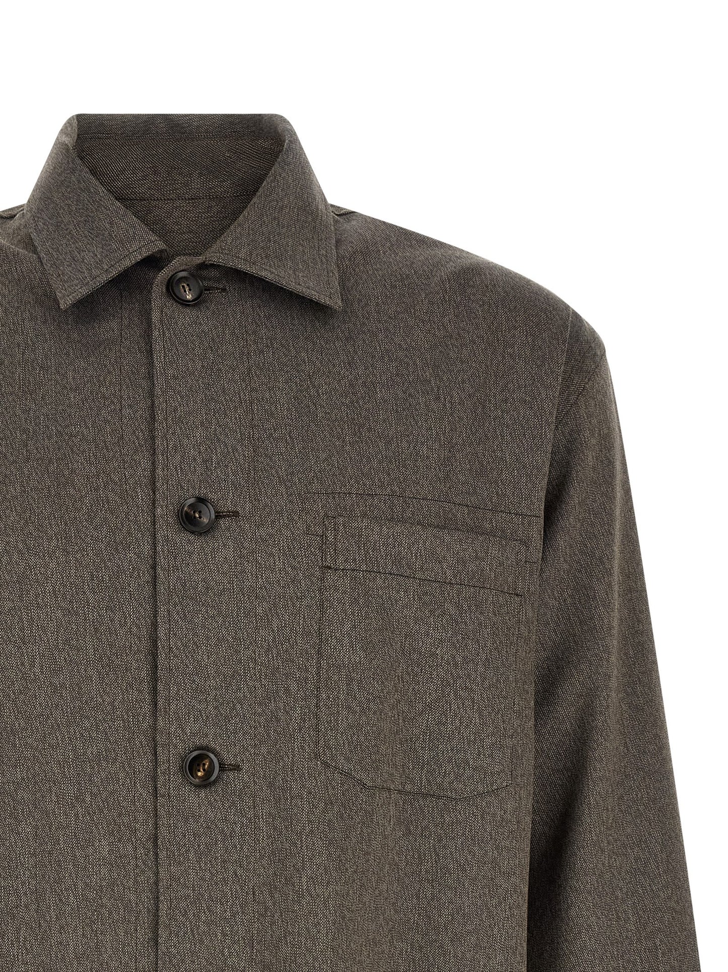 Brioni Brown Wool Blouse