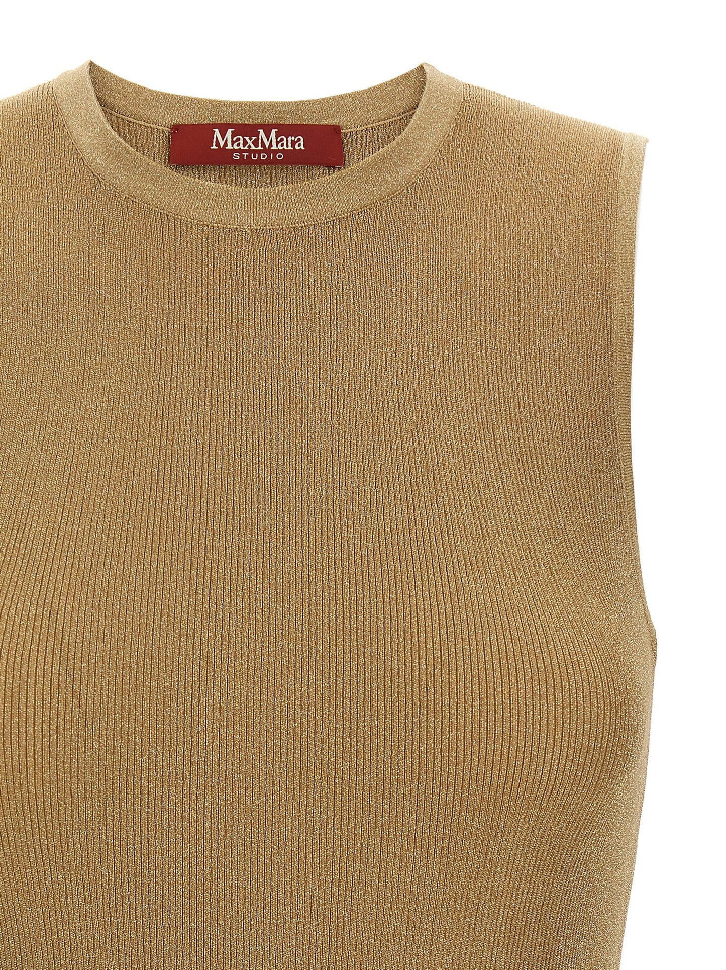 Max Mara Gold Polyamide Sleeveles T-Shirt