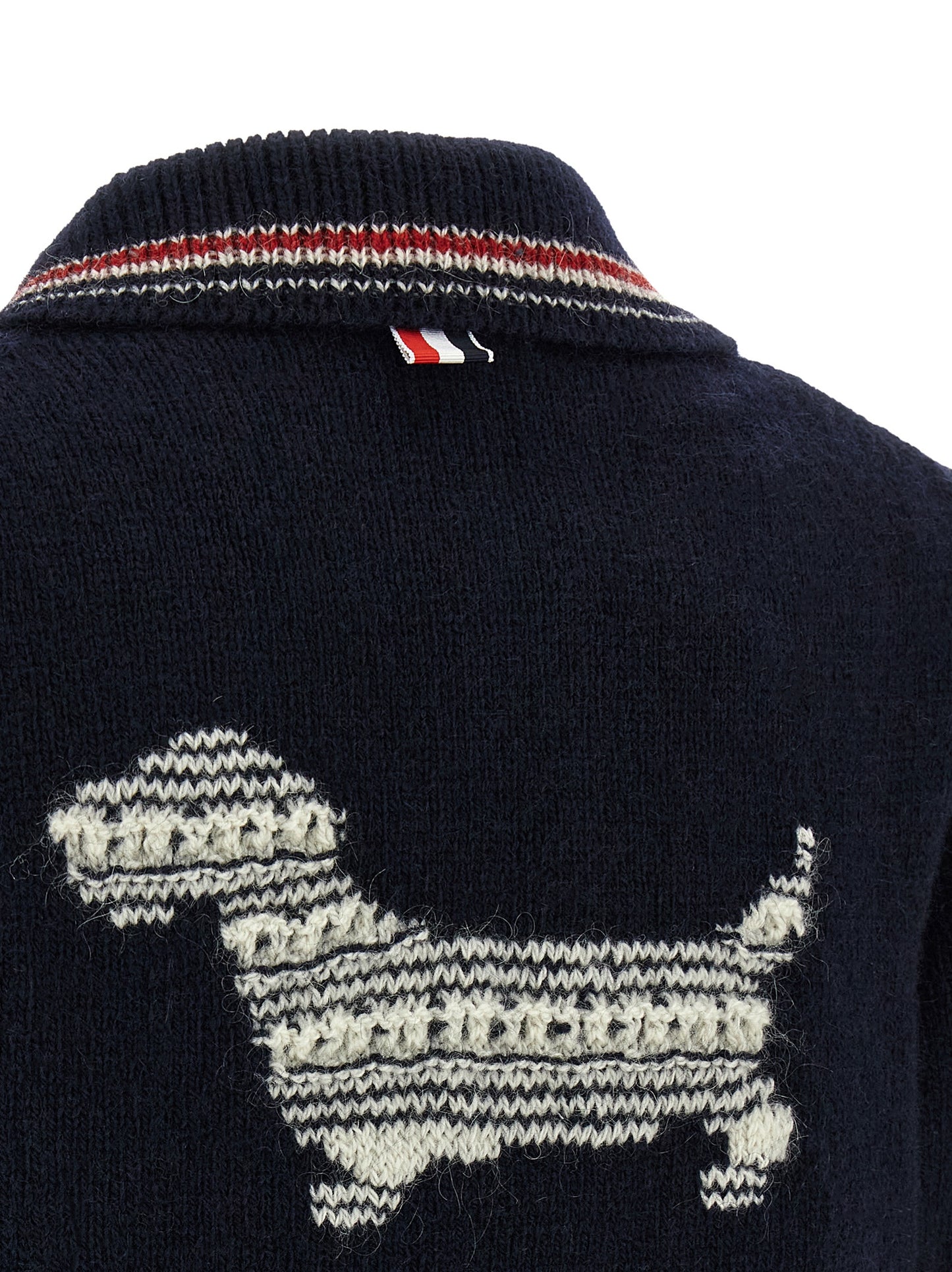 Thom Browne Blue Wool Cardigan