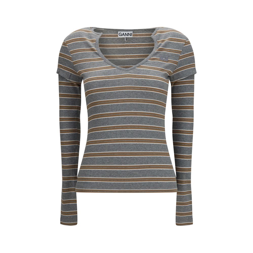 Ganni Gray Cotton Sportswear