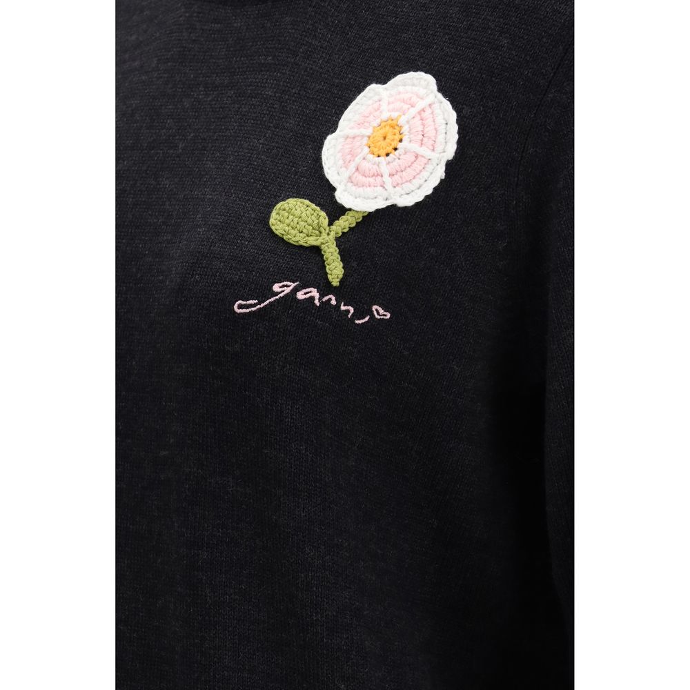 Ganni Black Wool Oves Aries Sweatshirt