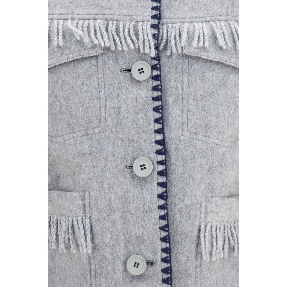 Baziszt Blue Alpaca Vicugna Pacos Full-Length Jacket
