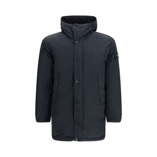 Stone Island Black Polyester Full-Length Jacket
