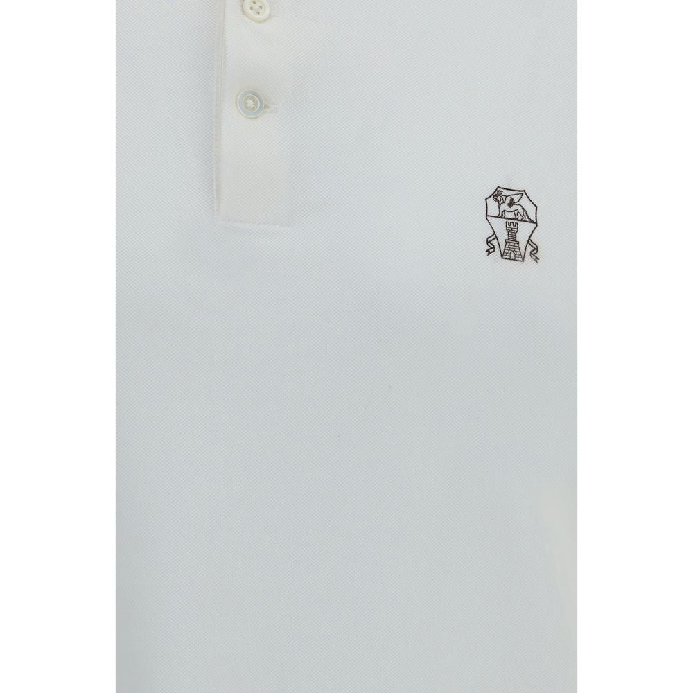 Brunello Cucinelli White Cotton Polo Shirt