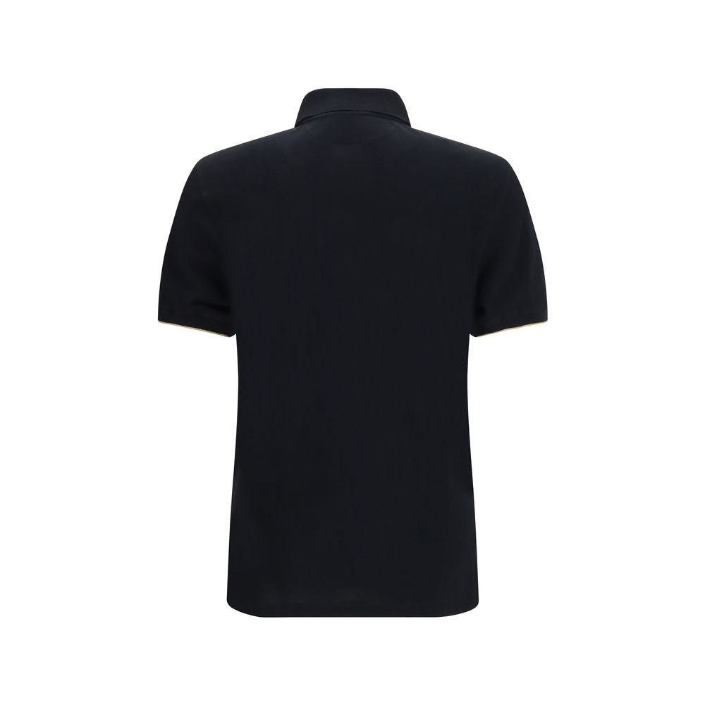 Brunello Cucinelli Black Cotton Polo Shirt