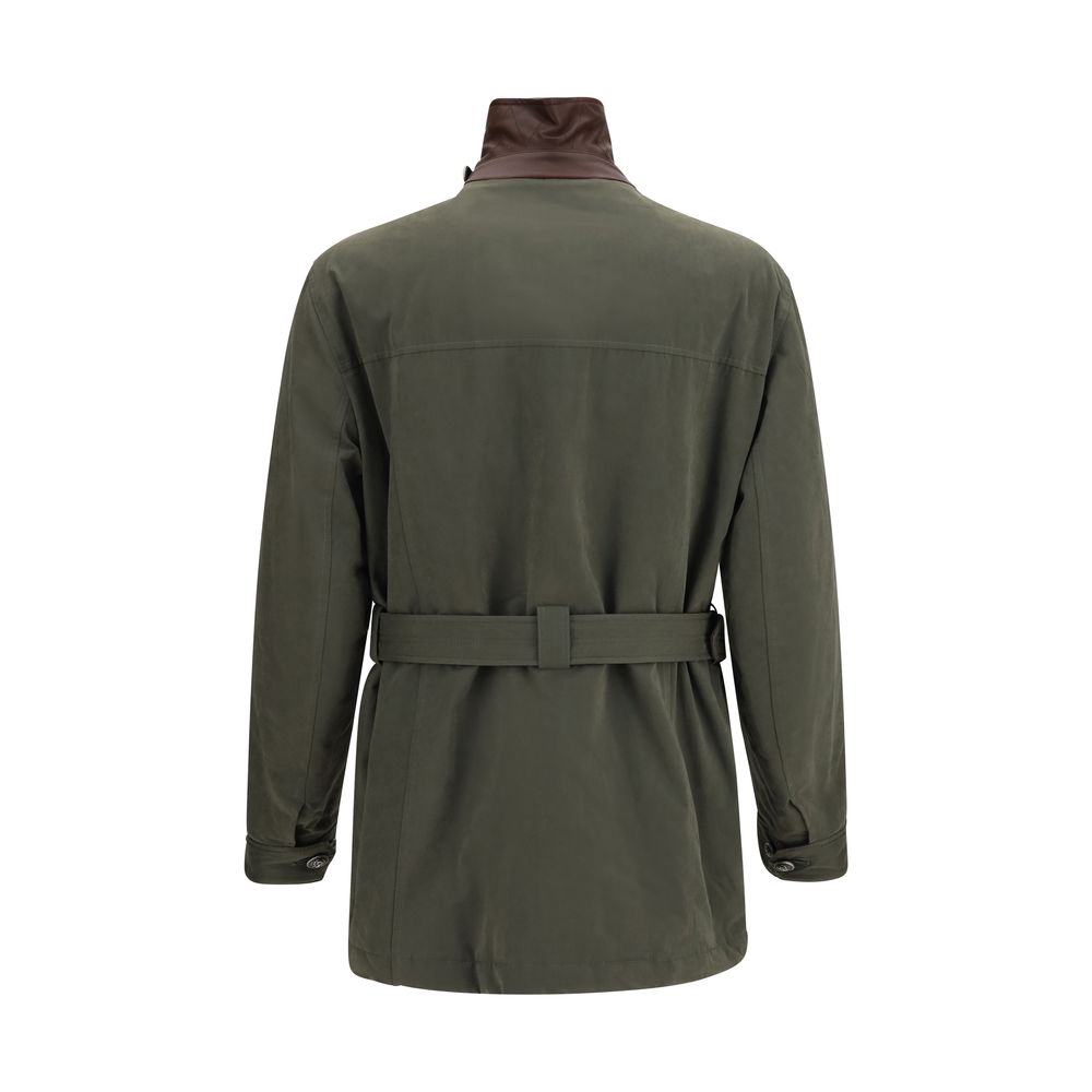 Brunello Cucinelli Bicolor Cotton Full-Length Jacket