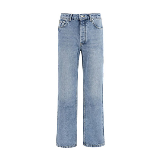 Represent Blue Cotton Straight-Leg Jeans